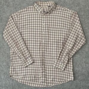 Burberry London Men's XL Long Sleeve Button Down White Classic Nova Check